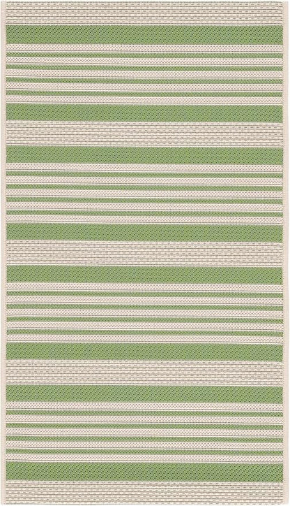 SAFAVIEH Washable Rug Outdoor Courtyard Collection - 2' x 3'7", Green & Beige, Non-Shedding & Easy Cleaning, Ideal for Patio, Front Door, Entryway, Doormat (CY6062-244)