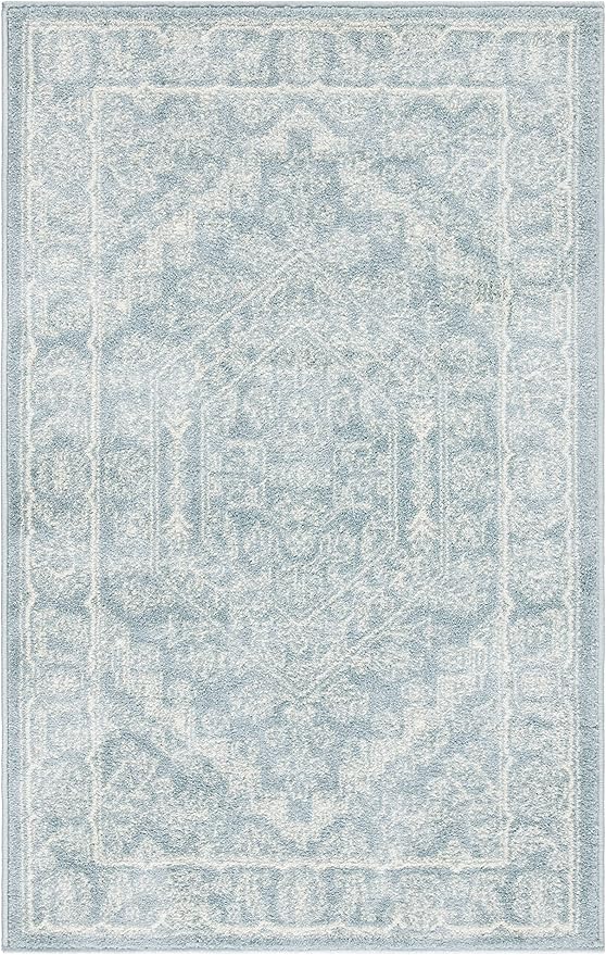 SAFAVIEH Adirondack Collection Accent Rug - 3' x 5', Slate & Ivory, Oriental Medallion Design, Non-Shedding & Easy Care, Ideal for High Traffic Areas in Entryway, Living Room, Bedroom (ADR108T)