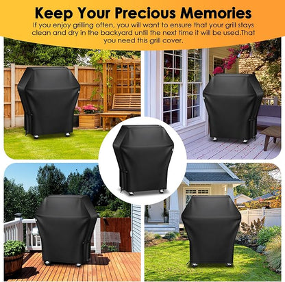 Grill Cover 32 Inch for Outdoor Grill,Grill Cover for Outdoor Waterproof Weather Resistant,UV & Fade Resistant, Compatible with Weber Nexgrill Charbroil Kenmore Gas BBQ, Black