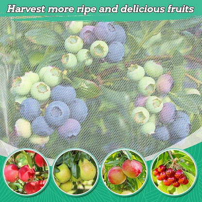 Easy Installation Fruit Tree Netting with Zipper & Drawstring - 6.2x6.2ft Ultra Fine Mesh Garden Protection Screen to Protect Pear Peach Apple from Bird Insect Bug Cicada Deer Squirrel - 2pcs