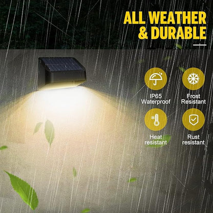 Solar Lights Outdoor, RGB 8 Colors, Dusk to Dawn Deck Light, Solar Deck Lights for Outside IP65 Waterproof, Backyard/Railing/Wall/Step/Patio/Fence(8 Pack,Black)