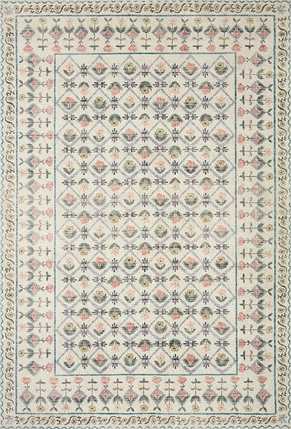 Loloi Rifle Paper Co. Eden Collection EDE-03 Lattice Ivory 2'-3" x 3'-9" Accent Rug feat. CloudPile™