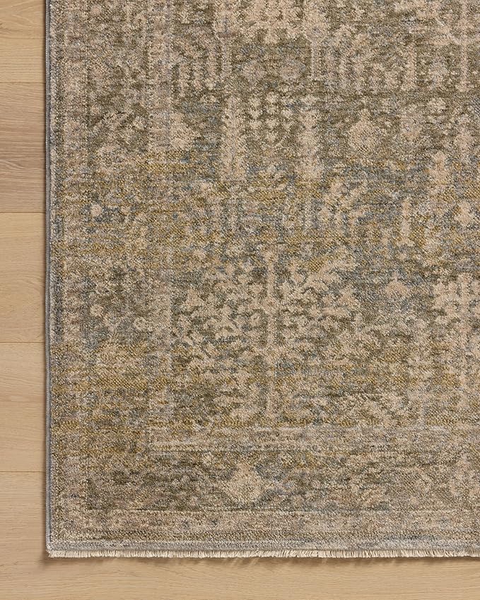 Loloi Magnolia Home by Joanna Gaines Junie Collection JUE-02 Moss/Natural 3'-11" x 5'-7", .38" Pile Height, Accent Rug