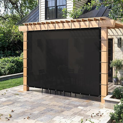 90% Sun Shade Cloth with Grommets, Customizing Outdoor Pergola Shade Cover Canopy, Heavy-Duty Mesh Tarp Patio Sun Screen for Lawn Garden Backyard, 14X14 FT, Black