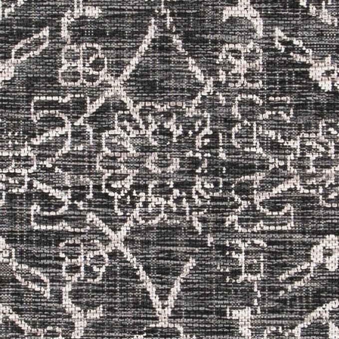 SAFAVIEH Washable Rug Outdoor Courtyard Collection - 4' x 5'7", Black & Ivory, Non-Shedding & Easy Cleaning, Ideal for Patio, Backyard, Mudroom (CY8680-36621)