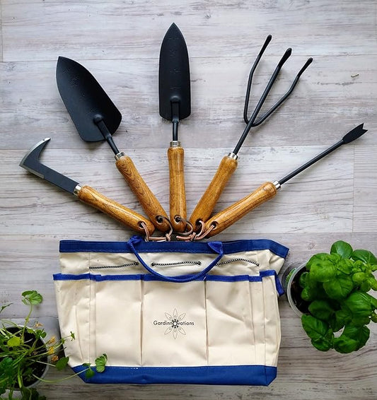 Gardener's Essential Tool Set, Garden Tote, Farmhouse Garden Tools, Garden Bag, Gift for Gardeners