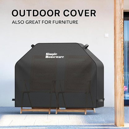 Simple Houseware 55 in. Heavy-Duty BBQ Gas Grill Cover, 600D Polyester Waterproof, Weather-Resistant