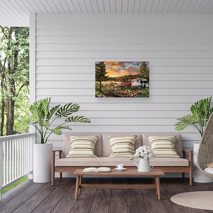 Outdoor Canvas Art - GL Studio 'Wilderness Splendor' Wall Art for Outdoor Spaces, Patios, or Gardens by Trademark Fine Art