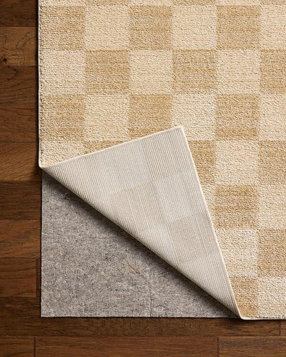 Loloi Chris Loves Julia Calvin Collection CLV-01 Wheat/Ivory 2'-7" x 10'-0" Runner Rug Checkered Neutral Soft Living Room Bedroom Carpet