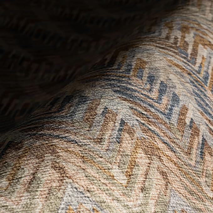 Dash & Albert Seneca Natural Machine Washable Rug, 9.5 X 13.5 Feet, Tan Geometric Pattern