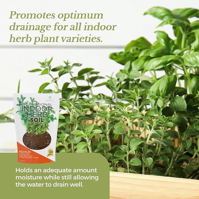 Professional Indoor Herb Soil Mix Large 2.2 Quarts Ready to Use, Premium Potting Soil for Basil Mint Rosemary Thyme Parsley, Peat Moss Coco Coir Perlite Dolomite Indoor Garden Soil Made in USA
