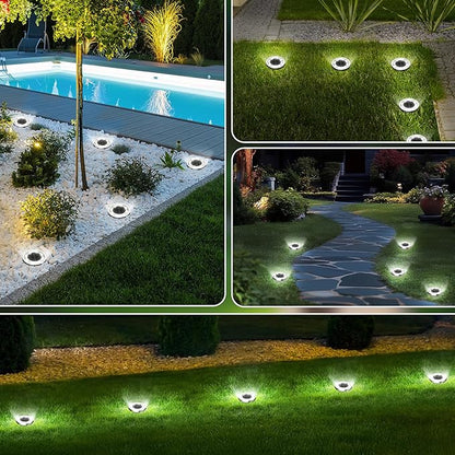 INCX Solar Ground Lights, 24 Pack Solars Light Outdoor Waterproof, Solar Garden Lights Landscape Lighting for Patio Pathway Lawn Yard Deck Driveway Walkway, Cold White