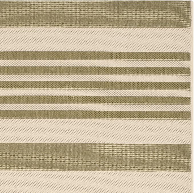 SAFAVIEH Washable Rug Outdoor Courtyard Collection - 2' x 3'7", Green & Beige, Non-Shedding & Easy Cleaning, Ideal for Patio, Front Door, Entryway, Doormat (CY6062-244)