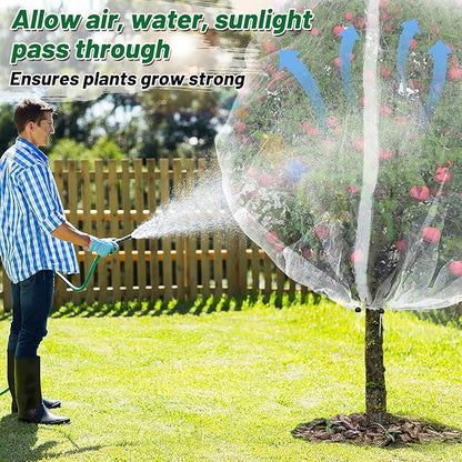 Easy Installation Fruit Tree Netting with Zipper & Drawstring - 8.2x6.6ft Ultra Fine Mesh Garden Protection Screen to Protect Pear Peach Apple from Bird Insect Bug Cicada Deer Squirrel