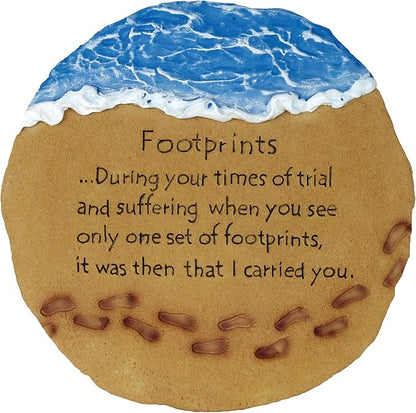 Spoontiques - Garden Décor - Footprints Stepping Stone - Decorative Stone for Garden
