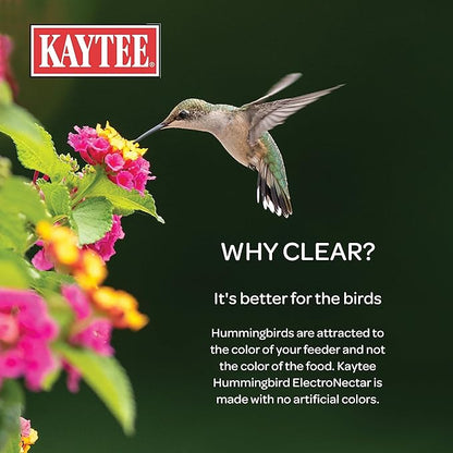 Kaytee Hummingbird ElectroNectar Wild Bird Food,16 oz Concentrate,Makes 128 oz of ElectroNectar,(Pack of 4)