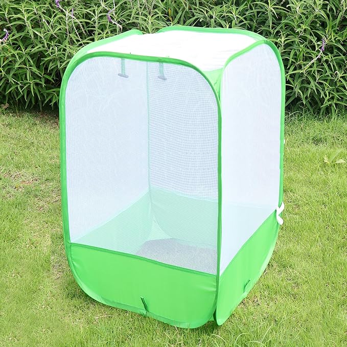 36" Outdoor Mesh Plant Enclosure, Plant Cover for Pests, Bird and Pest Protection Guard for Fruit, Vegetables, Flowers and Herbs Pop-Up Cage 24 x 24 x 36 Inches Without Bottom