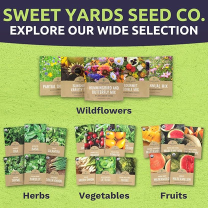 Cosmos Seeds Wildflower Mixture - Bulk 1 Ounce Packet - Over 5,000 Seeds - Pink, Yellow, Orange, Red, Purple and White Mixed Species!
