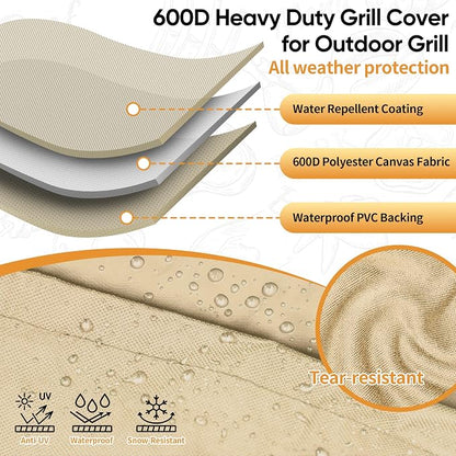 NEXCOVER Grill Cover, 30 Inch Waterproof BBQ Cover, 600D Heavy Duty Gas Grill Cover, Fade Resistant, Rip Resistant Barbecue Cover for Weber,Brinkmann, Char Broil, Holland, Jenn Air