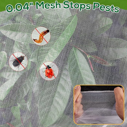 Fruit Tree Netting with Drawstring, 6.9x8.5ft Ultra-Fine Mesh Garden Insect & Bird Protection Cover, Breathable Reusable Tree Netting for Citrus, Apple, Peach & Shrubs