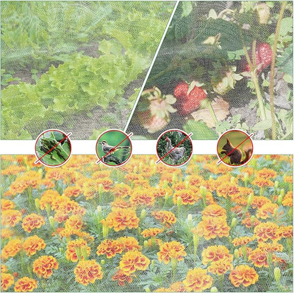 2 Pack Garden Netting for Raised Beds, 8x4 FT Mesh Plant Covers with Drawstring for Garden Protection, Raised Bed Bird Netting Pest Barrier Screen for Protecting Vegetables Fruits Flowers Crops