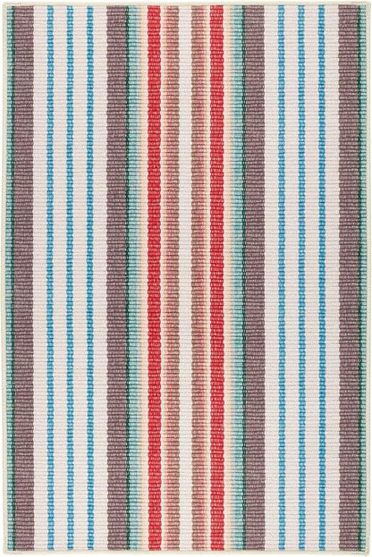 Dash & Albert Ranch Stripe Machine Washable Rug, 3 X 5 Feet, Multi Stripe Pattern