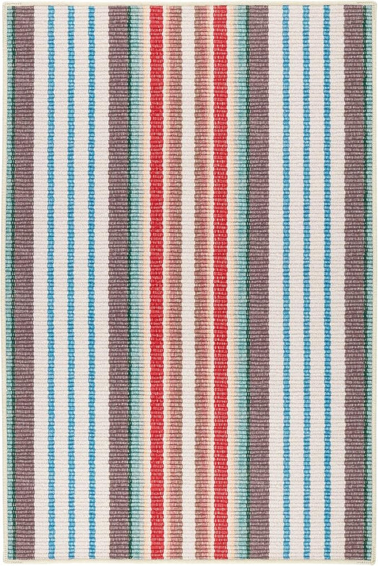 Dash & Albert Ranch Stripe Machine Washable Rug, 3 X 5 Feet, Multi Stripe Pattern