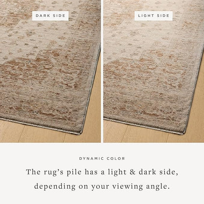 Loloi Magnolia Home by Joanna Gaines Junie Collection JUE-04 Natural/Clay 2'-0" x 3'-0", .38" Pile Height, Accent Rug