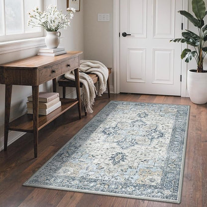 GENIMO Outdoor & Indoor Area Rug 2'x 3', Waterproof, Non-Shedding, Easy Cleaning, Boho Mat for Patio, Living Room, Balcony, Dining Room, RV, Deck, Bedroom, Camping, Outside Carpet,Blue