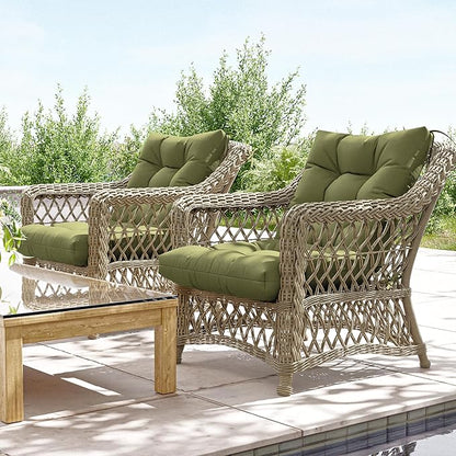 Patio Seat&Back Chair Cushions for Outdoor Furniture，Comfortable Cushions for Rocking/Dining/Lawn Chair-Set of 4
