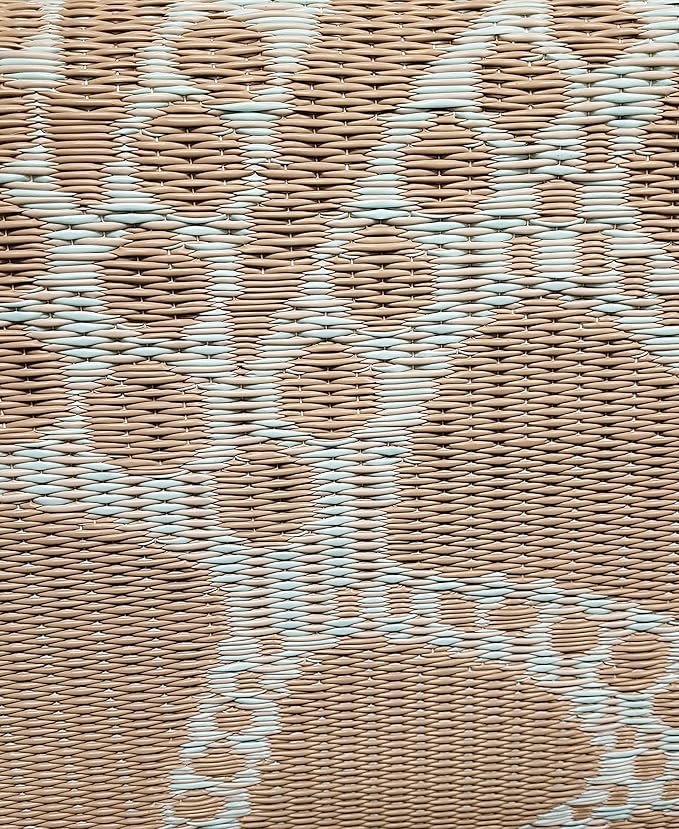 Mad Mats Outdoor Rug, Reversible Plastic Mat for Patio, Porch, Deck, Kitchen & Bath, Indoors, Scallop, 5' x 8', Cool Aqua