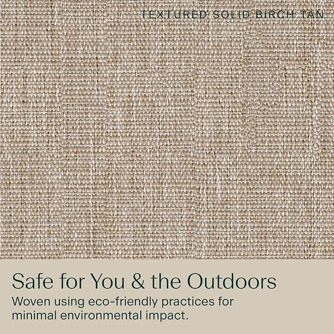 Honeycomb Outdoor Heritage Deep Seat, 24 x 23, Textured Solid Birch Tan Chair Cushion for Patio Furniture