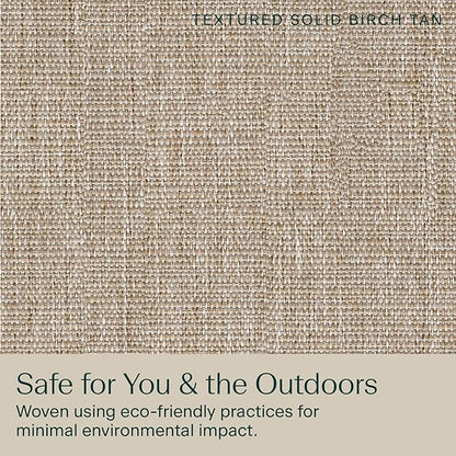 Honeycomb Outdoor Heritage Deep Seat, 24 x 23, Textured Solid Birch Tan Chair Cushion for Patio Furniture
