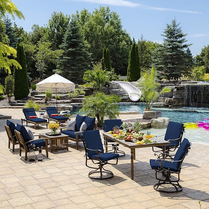Arden Outdoor Deep Seat Cushion Set (2-Pack), 24 in x 24 in, Weather-Proof, Rain-Proof, Fade Resistant Patio Cushion for Chair, Sofa, and Couch Sapphire Blue Leala