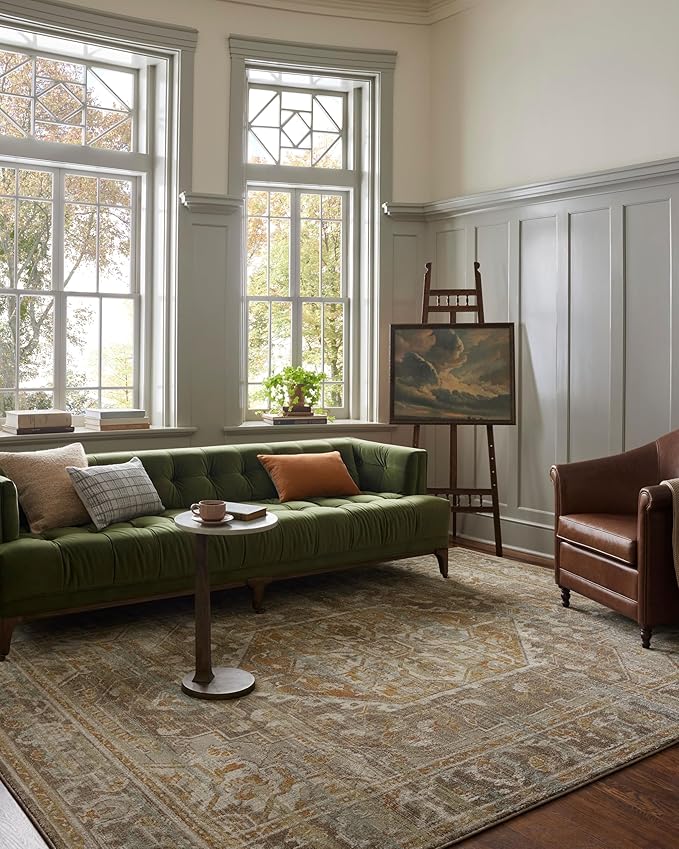 Loloi Magnolia Home by Joanna Gaines Mona Collection MOA-01 BARK/Sunrise 2'-6" x 8'-0" Runner Rug