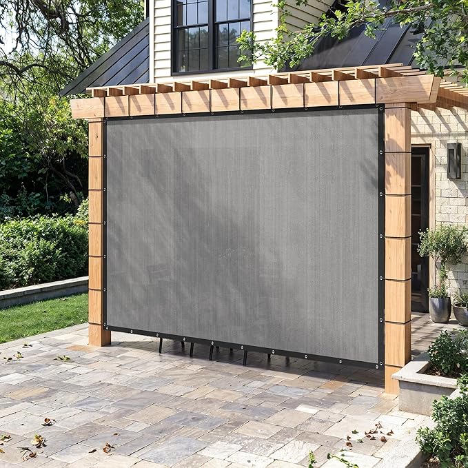 90% Sun Shade Cloth with Grommets, Customizing Outdoor Pergola Shade Cover Canopy, Heavy-Duty Mesh Tarp Patio Sun Screen for Lawn Garden Backyard, 13X23 FT, Light Grey