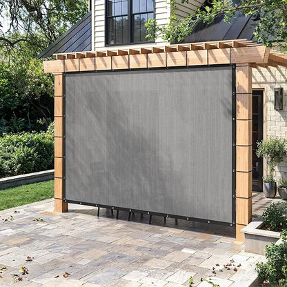 90% Sun Shade Cloth with Grommets, Customizing Outdoor Pergola Shade Cover Canopy, Heavy-Duty Mesh Tarp Patio Sun Screen for Lawn Garden Backyard, 13X23 FT, Light Grey