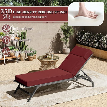 Chaise Lounge Cushions Outdoor, 72" L X 21" W X 4" D Lounge Chair Cushions for Outdoor Furniture, High-Density Foam Outdoor Chaise Cushion-Waterproof Fade-Resistant ThickPatio lounge chair cushion