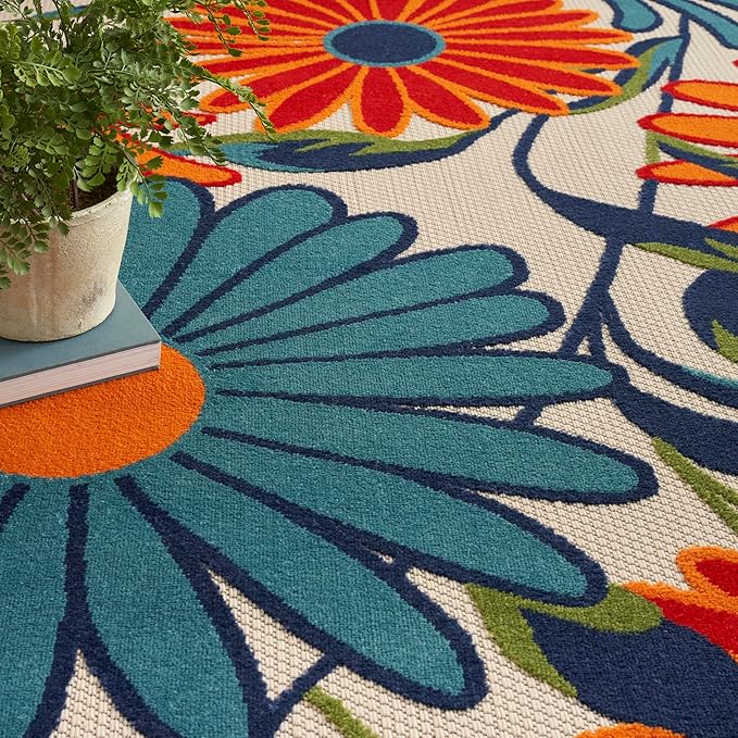 Nourison Aloha 8' x 11' Multicolor Fabric Contemporary Area Rug (8' x 11')