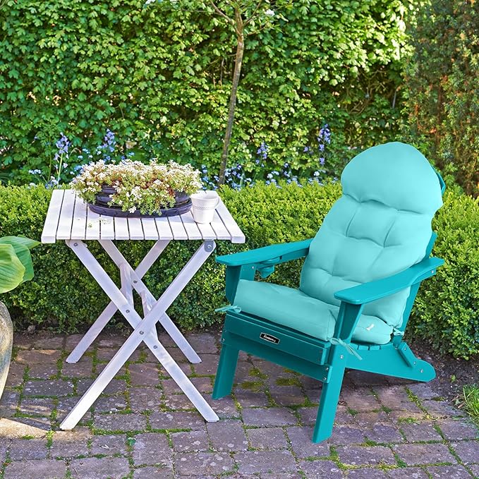 FUNBERRY Patio Chair Cushions Set of 4, Thicken Comfy Cushions for Rocker Non Slip Fade Shield Waterproof High Back with Ties