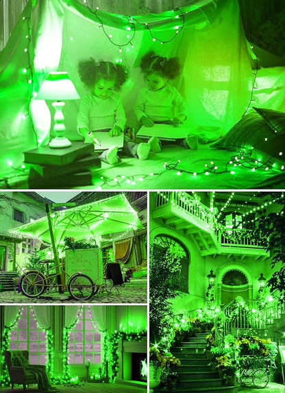 Brightown 100LED Solar String Lights Outdoor, Solar Powered Lights IP65 Waterproof for Party Garden Yard Home Holiday Tree Decoration Lighting (Green, 100LED-2PACK)