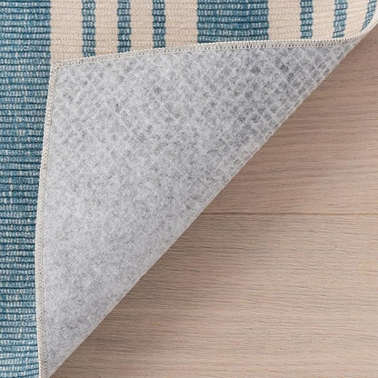 Dash & Albert Talos Blue Machine Washable Rug, 5 X 8 Feet, Blue/Ivory Stripe Pattern
