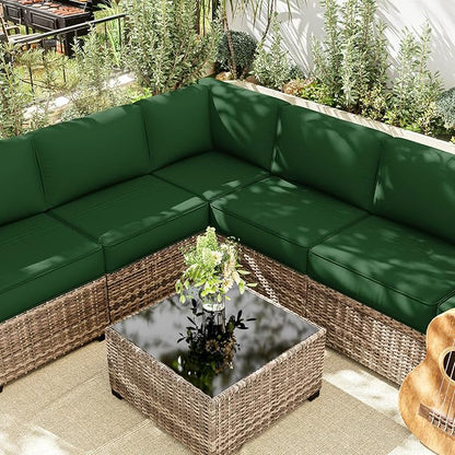 14 Pcs Outdoor Cushion Slipcovers Outdoor Patio Cushion Covers Replacement Waterproof with Zipper for Outdoor Furniture, Patio Sofa Couch 3 Sizes, Covers Only