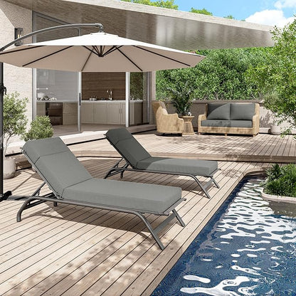 Chaise Lounge Cushions Outdoor, 72" L X 21" W X 4" D Lounge Chair Cushions for Outdoor Furniture, High-Density Foam Outdoor Chaise Cushion-Waterproof Fade-Resistant ThickPatio lounge chair cushion