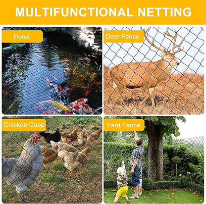 BSTPCOO Chicken Netting 25'x25' with 1" Mesh Nylon Bird Netting for Chicken Coop, Heavy Duty Poultry Net Bird Net for Garden Deer Fence for Fruit Tree