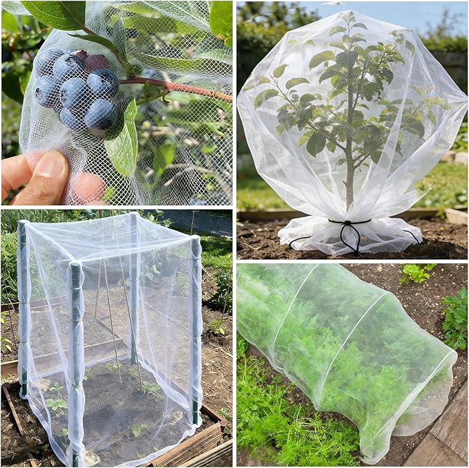 Garden Netting for Strawberry Plants,6.5'x10' HDPE Fine Strawberry Bird Netting for Raised Bed Row Cover Screen Mesh Net,Protecting Plant Mesh Cover for Fruit Tree Vegetable Flowers (6.5'x10')