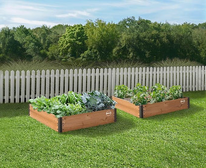 Miracle-GRO 4 x 4 Ft. Wooden Raised Garden Bed, 12.8 Cu. Ft. Above Ground Garden with Powder-Coated Metal Brackets for Decks and Yards