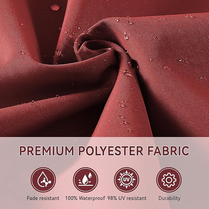 10' X 10' Cantilever Patio Umbrella Outdoor with Base Included Heavy Duty Double Top Windproof Square Offset Umbrellas with 360-degree Rotation for Pool Deck Backyard, Wine Red