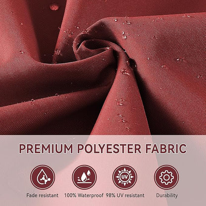 10' X 10' Cantilever Patio Umbrella Outdoor with Base Included Heavy Duty Double Top Windproof Square Offset Umbrellas with 360-degree Rotation for Pool Deck Backyard, Wine Red