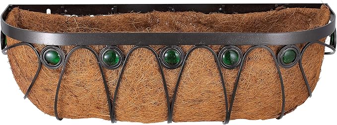 Arcadia Garden Products Arcadia Emerald Series Wall Trough Planter, 36-Inch, Black (CB07)